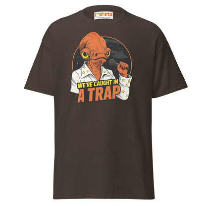 Admiral Ackbar Elvis “Caught in a Trap” Funny Tee - Dark Chocolate - T-Shirts Online