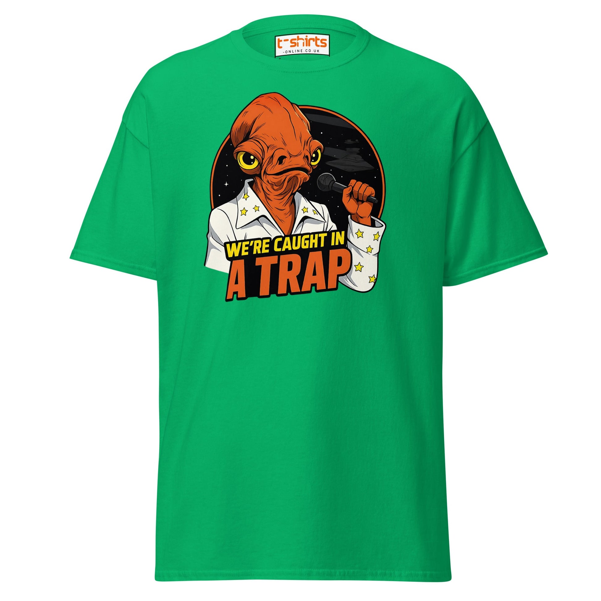 Admiral Ackbar Elvis “Caught in a Trap” Funny Tee - Irish Green - T-Shirts Online