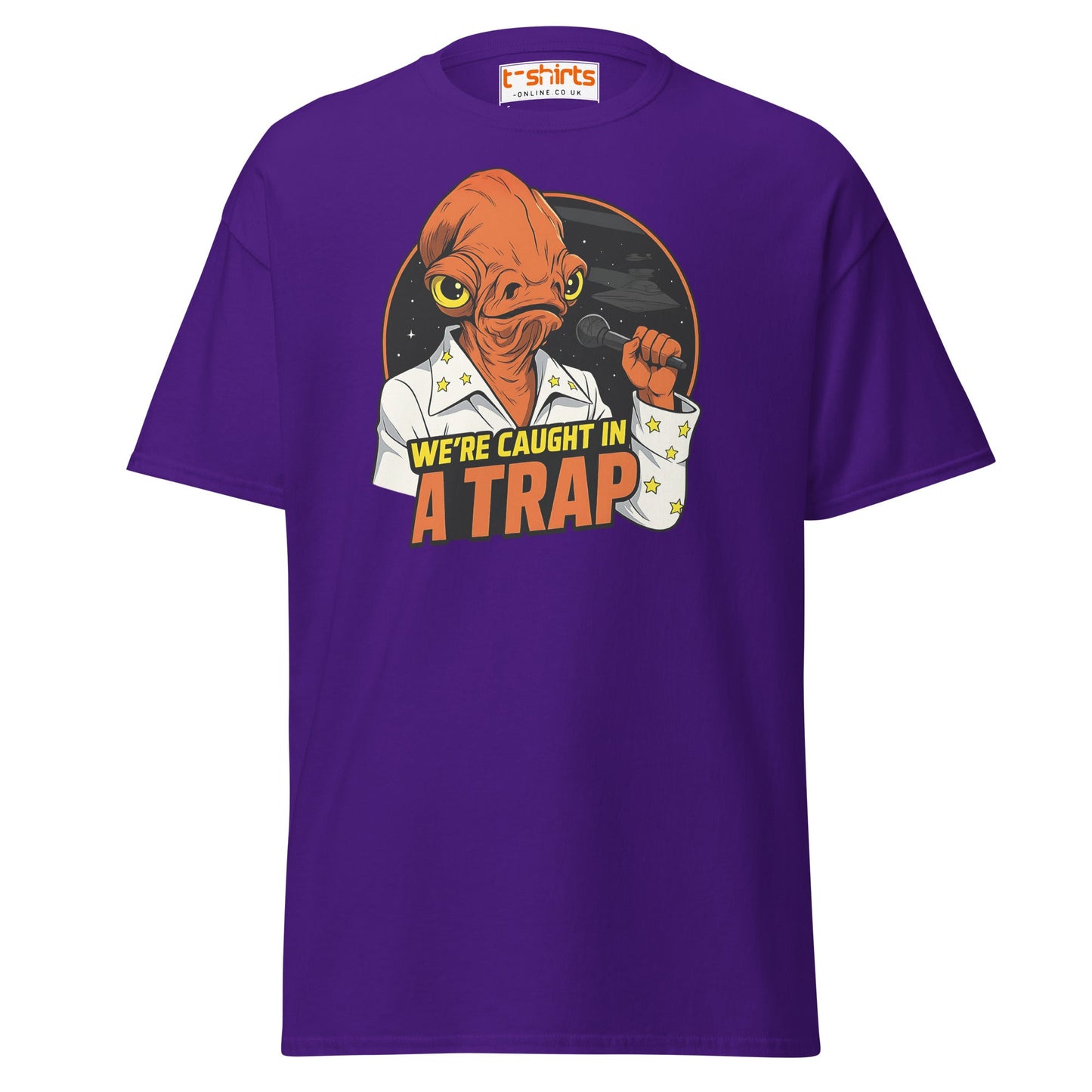 Admiral Ackbar Elvis “Caught in a Trap” Funny Tee - Purple - T-Shirts Online