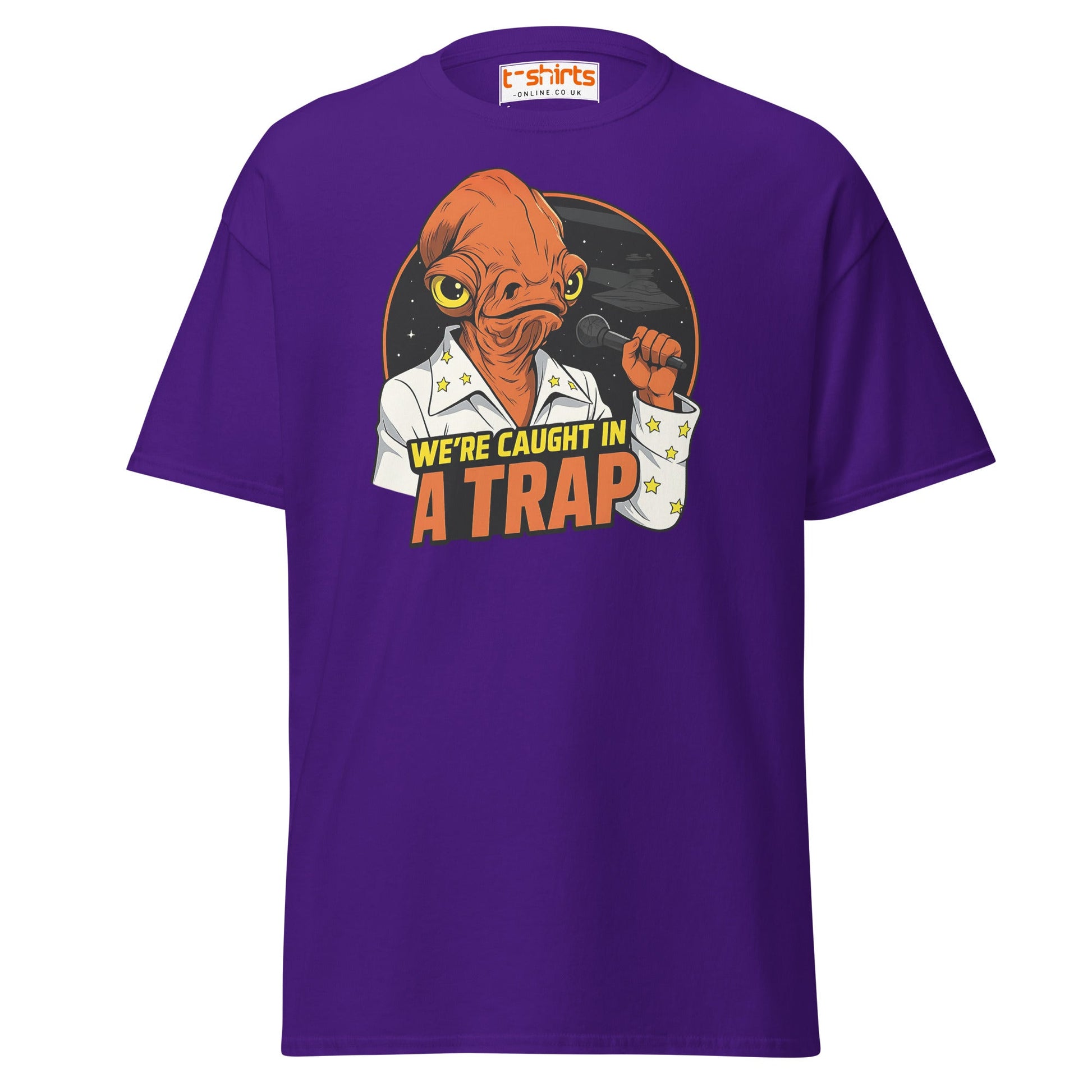 Admiral Ackbar Elvis “Caught in a Trap” Funny Tee - Purple - T-Shirts Online