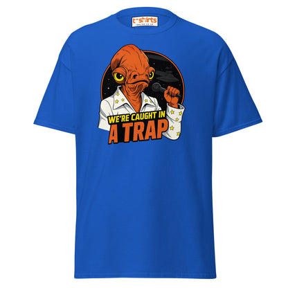 Admiral Ackbar Elvis “Caught in a Trap” Funny Tee - Royal - T-Shirts Online