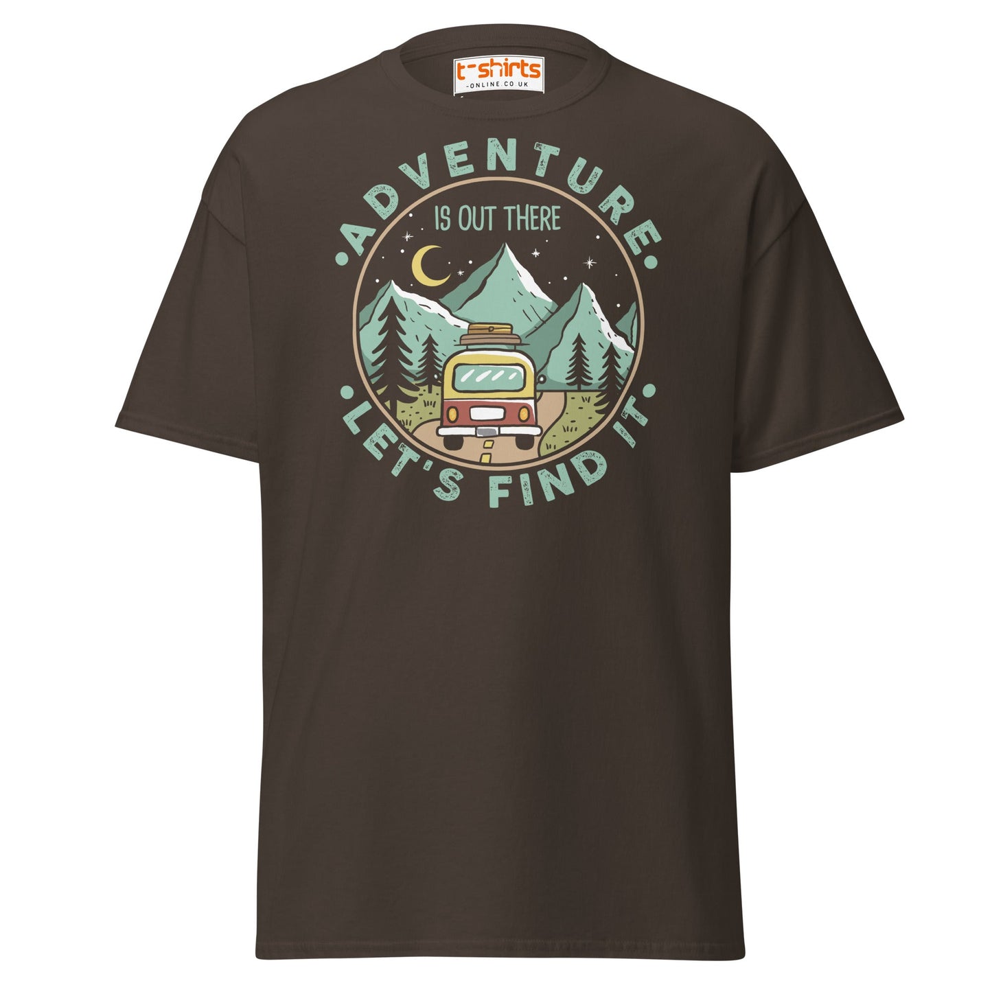 Adventure Is Out There T-Shirt | Retro Travel Tee - Dark Chocolate - T-Shirts Online