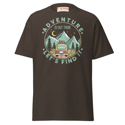Adventure Is Out There T-Shirt | Retro Travel Tee - Dark Chocolate - T-Shirts Online