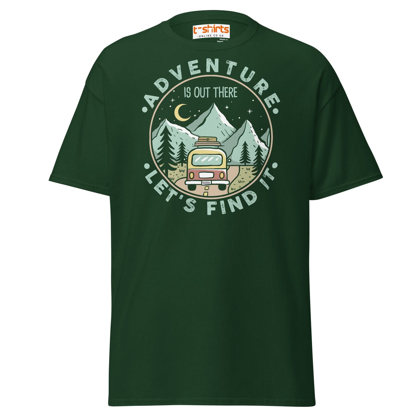 Adventure Is Out There T-Shirt | Retro Travel Tee - Forest Green - T-Shirts Online