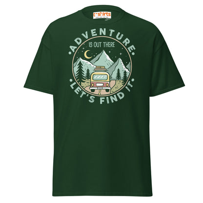 Adventure Is Out There T-Shirt | Retro Travel Tee - Forest Green - T-Shirts Online