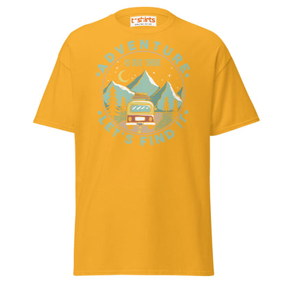 Adventure Is Out There T-Shirt | Retro Travel Tee - Gold - T-Shirts Online