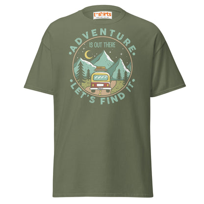 Adventure Is Out There T-Shirt | Retro Travel Tee - Military Green - T-Shirts Online