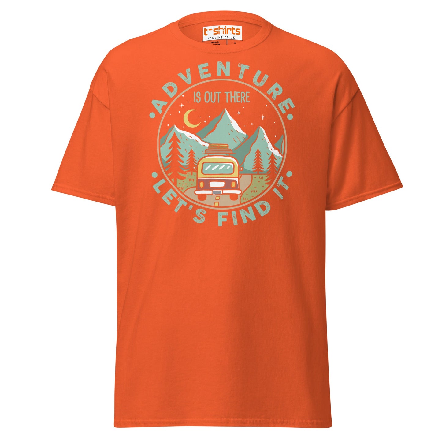Adventure Is Out There T-Shirt | Retro Travel Tee - Orange - T-Shirts Online