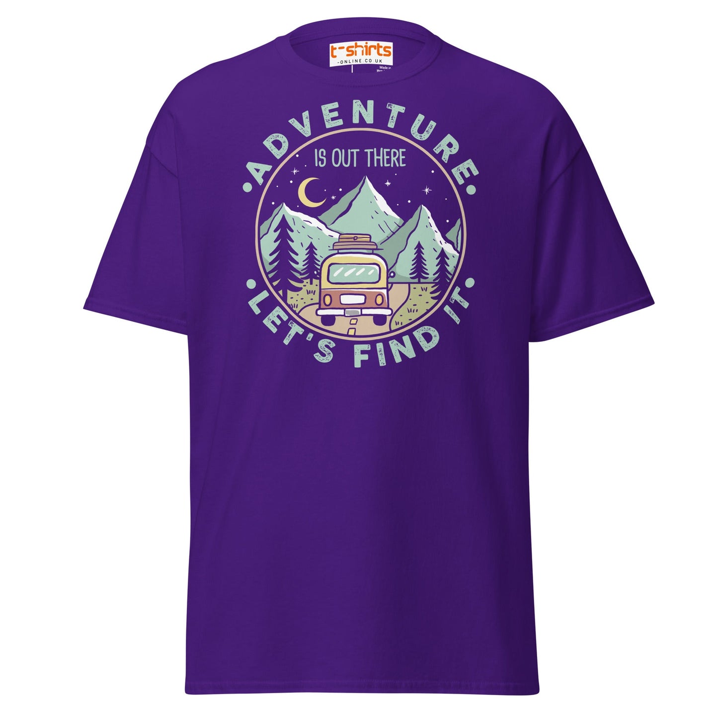 Adventure Is Out There T-Shirt | Retro Travel Tee - Purple - T-Shirts Online
