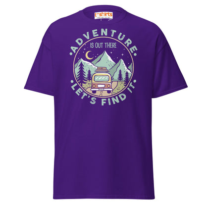 Adventure Is Out There T-Shirt | Retro Travel Tee - Purple - T-Shirts Online