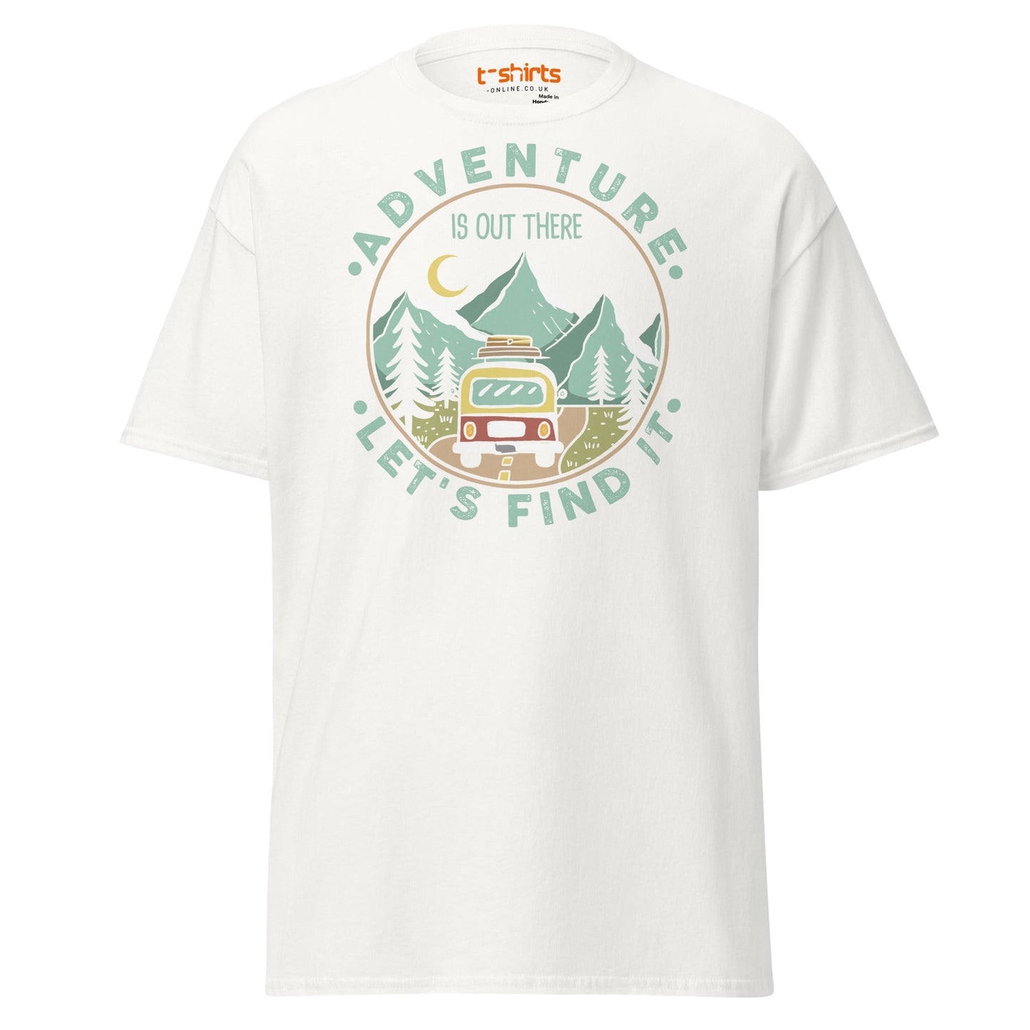 Adventure Is Out There T-Shirt | Retro Travel Tee - White - T-Shirts Online