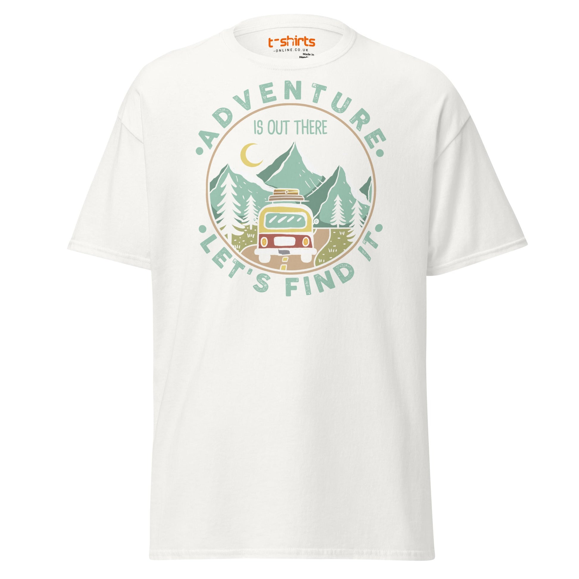 Adventure Is Out There T-Shirt | Retro Travel Tee - White - T-Shirts Online