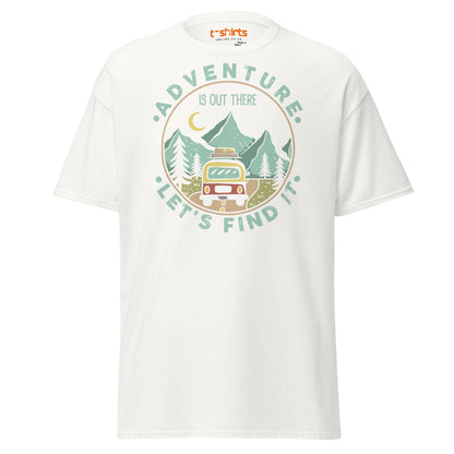 Adventure Is Out There T-Shirt | Retro Travel Tee - White - T-Shirts Online