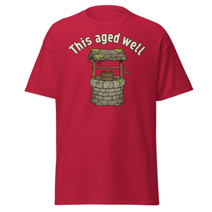 Aged Well Vintage Well Pun T-Shirt | Funny Tee - Cardinal - T-Shirts Online