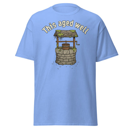 Aged Well Vintage Well Pun T-Shirt | Funny Tee - Carolina Blue - T-Shirts Online