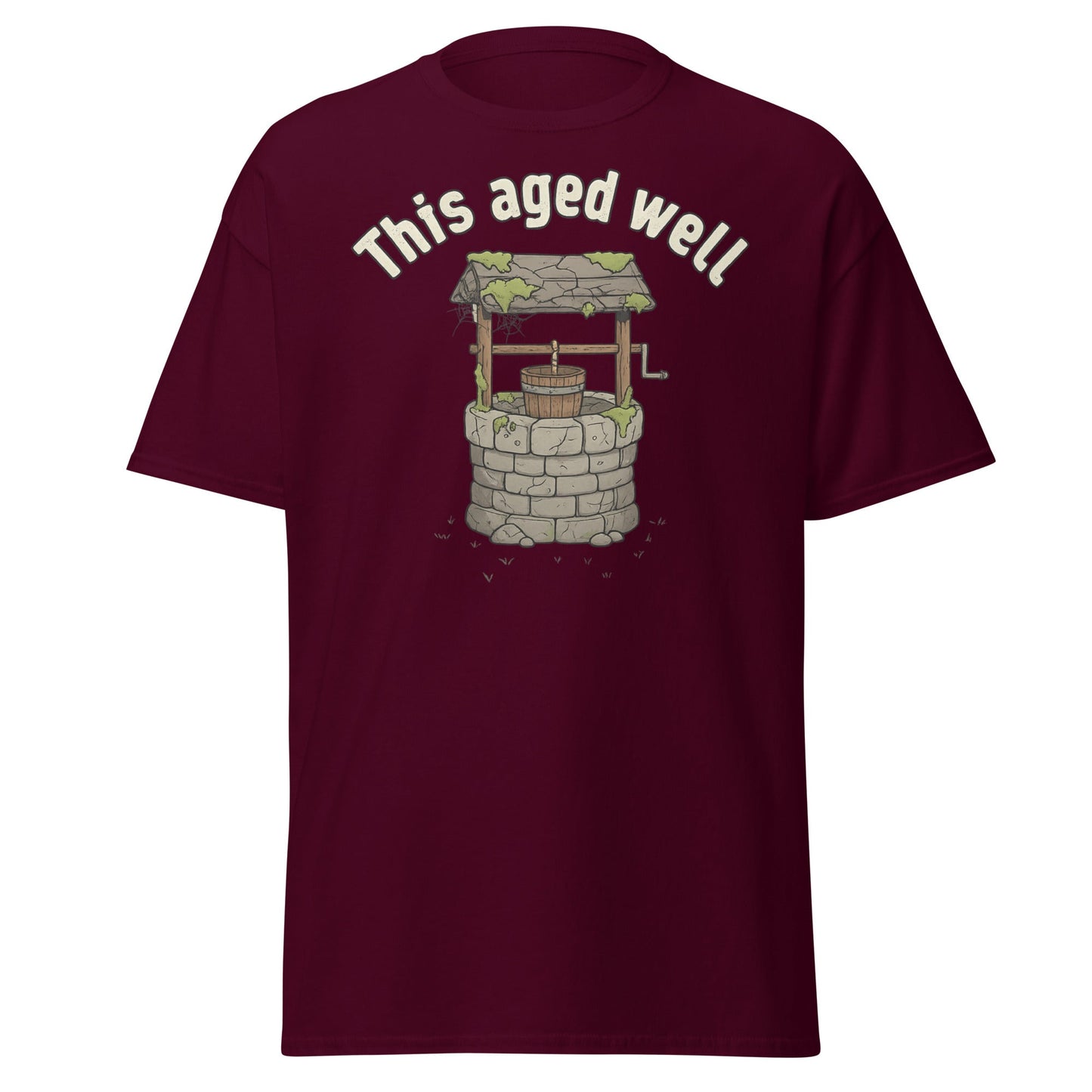 Aged Well Vintage Well Pun T-Shirt | Funny Tee - Maroon - T-Shirts Online