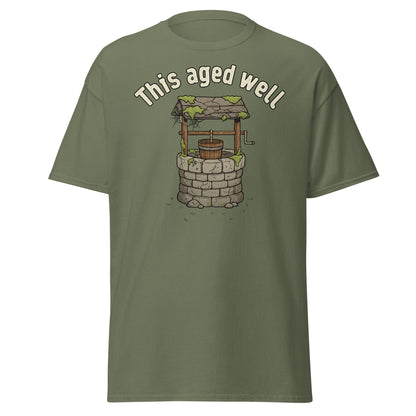 Aged Well Vintage Well Pun T-Shirt | Funny Tee - Military Green - T-Shirts Online
