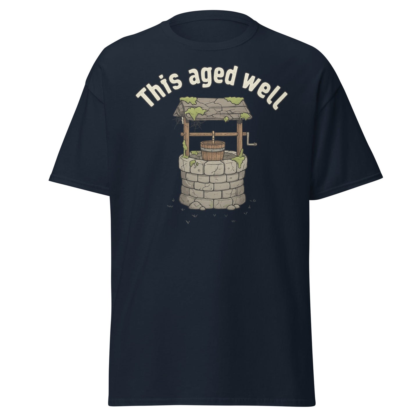 Aged Well Vintage Well Pun T-Shirt | Funny Tee - Navy - T-Shirts Online