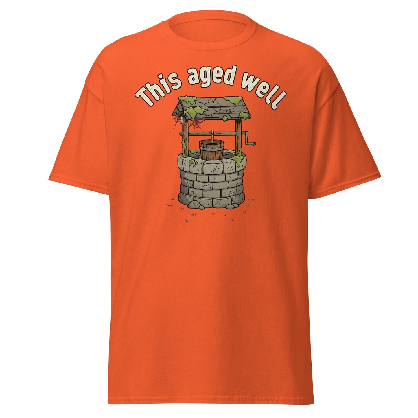 Aged Well Vintage Well Pun T-Shirt | Funny Tee - Orange - T-Shirts Online
