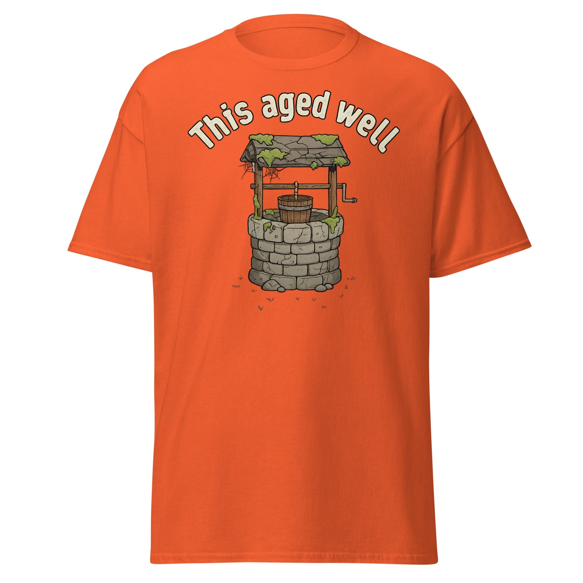 Aged Well Vintage Well Pun T-Shirt | Funny Tee - Orange - T-Shirts Online