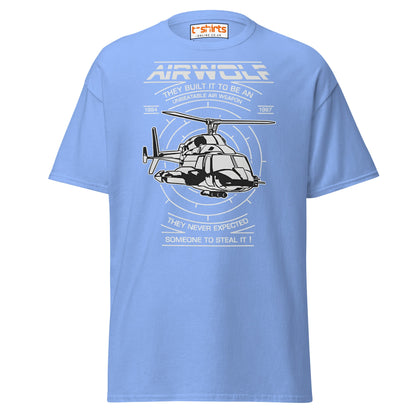 Airwolf T-Shirt | Retro 80s Helicopter Action Tee - Carolina Blue - T-Shirts Online
