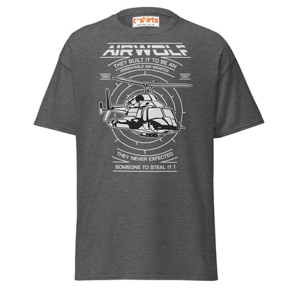 Airwolf T-Shirt | Retro 80s Helicopter Action Tee - Dark Heather - T-Shirts Online