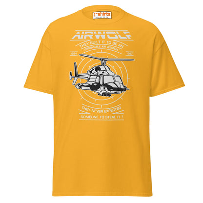 Airwolf T-Shirt | Retro 80s Helicopter Action Tee - Gold - T-Shirts Online