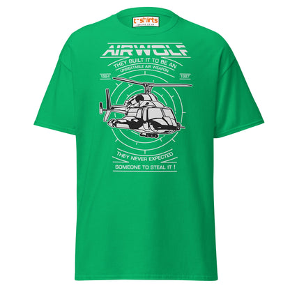 Airwolf T-Shirt | Retro 80s Helicopter Action Tee - Irish Green - T-Shirts Online