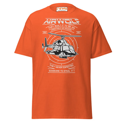 Airwolf T-Shirt | Retro 80s Helicopter Action Tee - Orange - T-Shirts Online