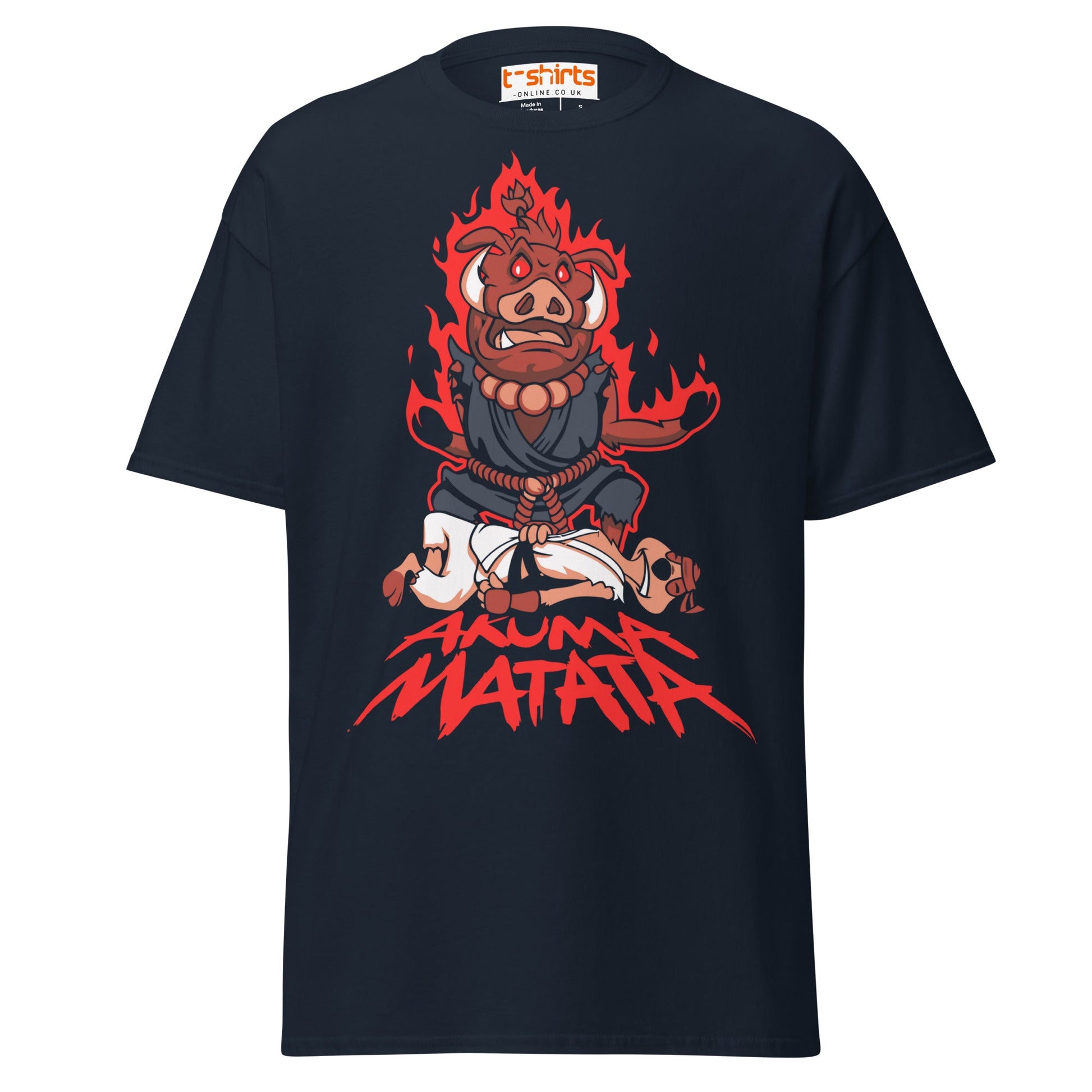 Akuma Matata T-Shirt – Funny Street Fighter Parody Tee - Navy - T-Shirts Online