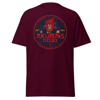 Akuma's Dojo T-Shirt - Street Fighter Parody Tee - Maroon - T-Shirts Online
