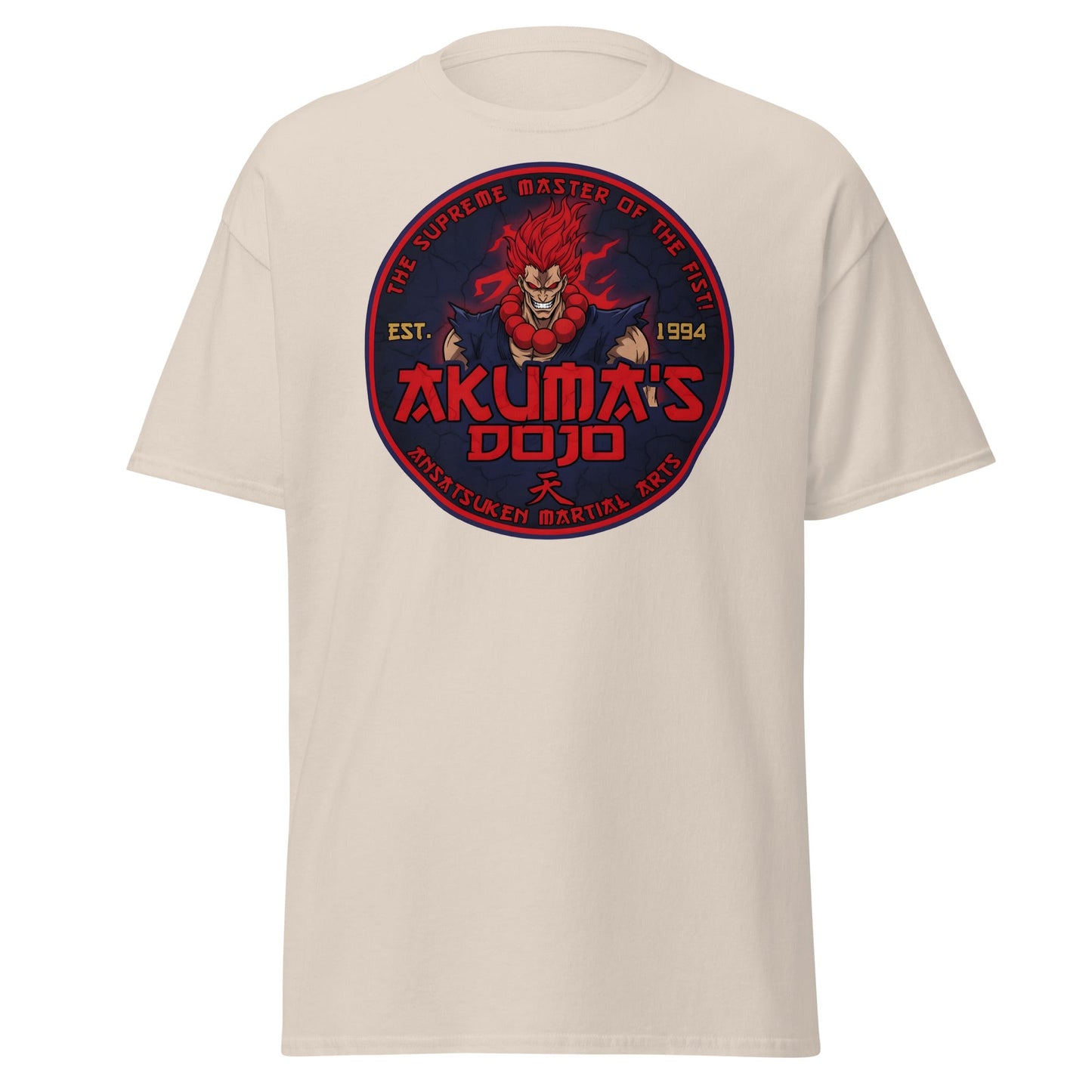 Akuma's Dojo T-Shirt - Street Fighter Parody Tee - Natural - T-Shirts Online