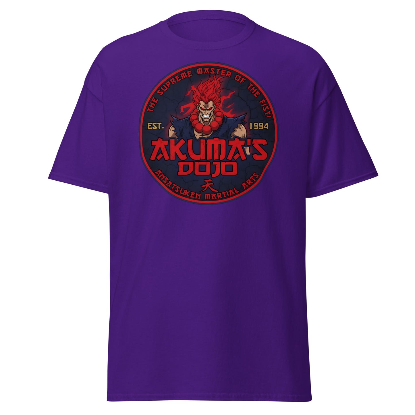 Akuma's Dojo T-Shirt - Street Fighter Parody Tee - Purple - T-Shirts Online