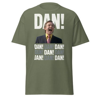 Alan Partridge Dan Shout T-Shirt | Funny Comedy Graphic Tee - Military Green - T-Shirts Online