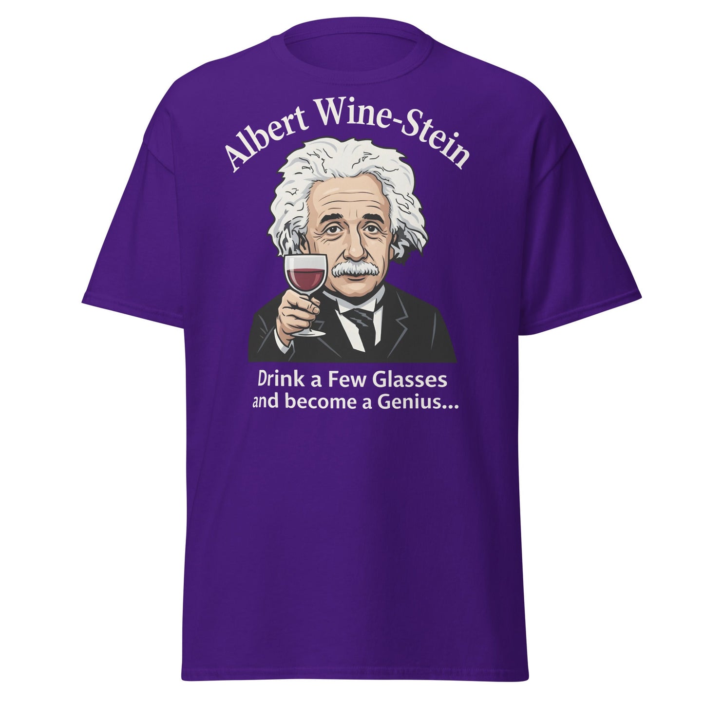 Albert Wine - Stein Funny Einstein Wine Lover T-Shirt - Purple - T-Shirts Online