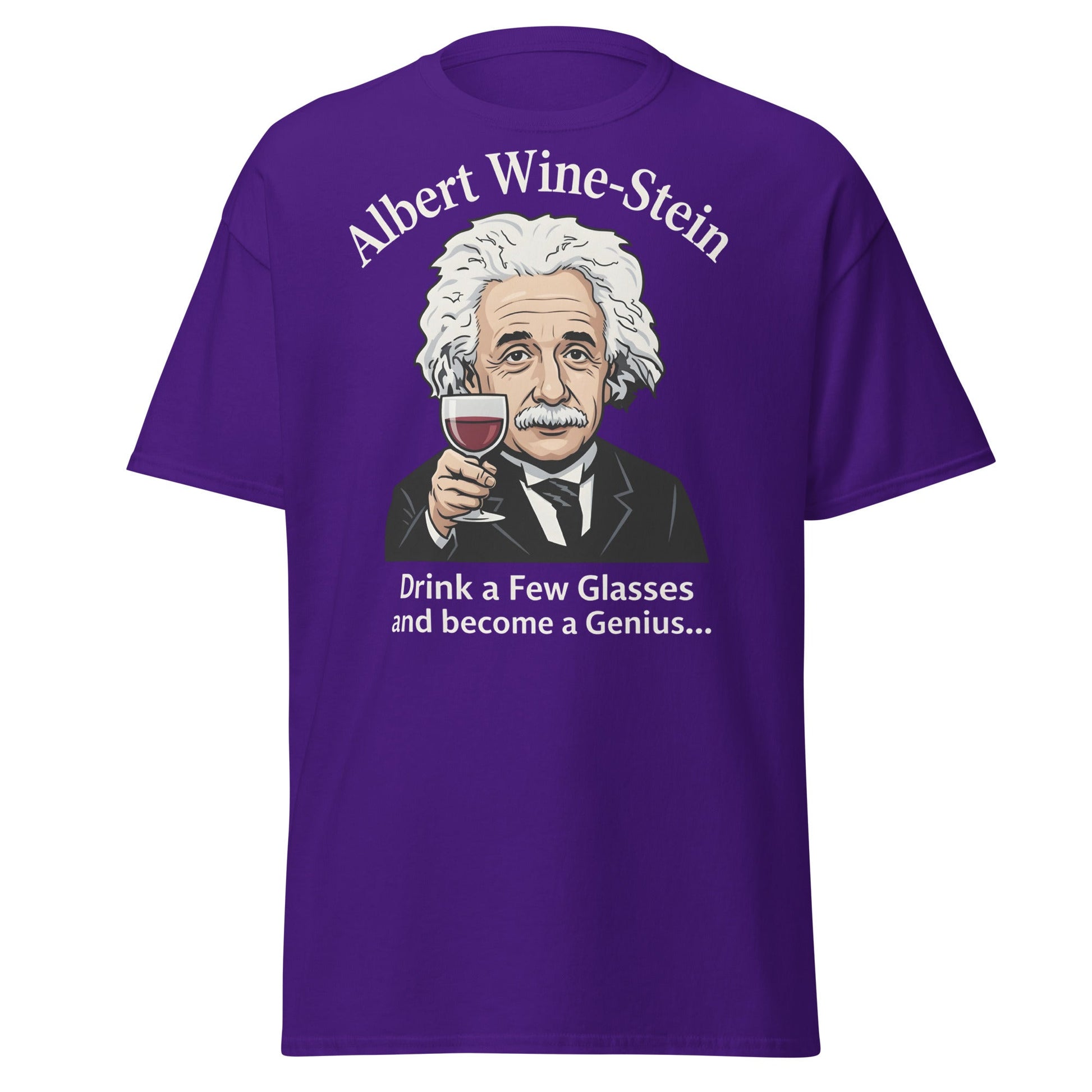 Albert Wine - Stein Funny Einstein Wine Lover T-Shirt - Purple - T-Shirts Online