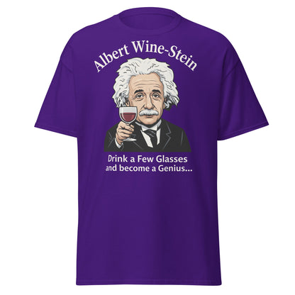 Albert Wine - Stein Funny Einstein Wine Lover T-Shirt - Purple - T-Shirts Online