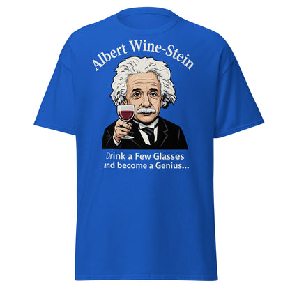 Albert Wine - Stein Funny Einstein Wine Lover T-Shirt - Royal - T-Shirts Online