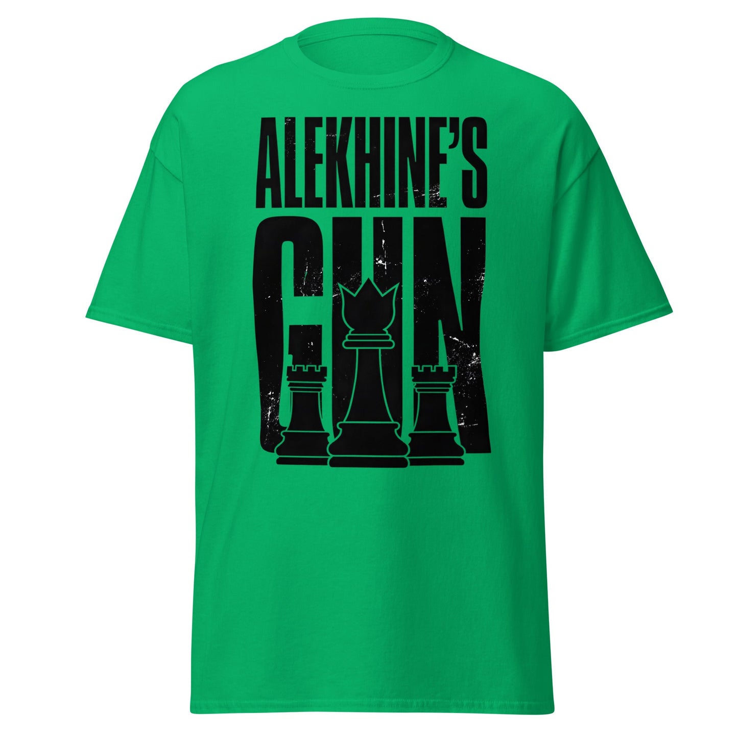 Alekhine's Gun Chess T-Shirt - Grandmaster Strategy Tee - Irish Green - T-Shirts Online