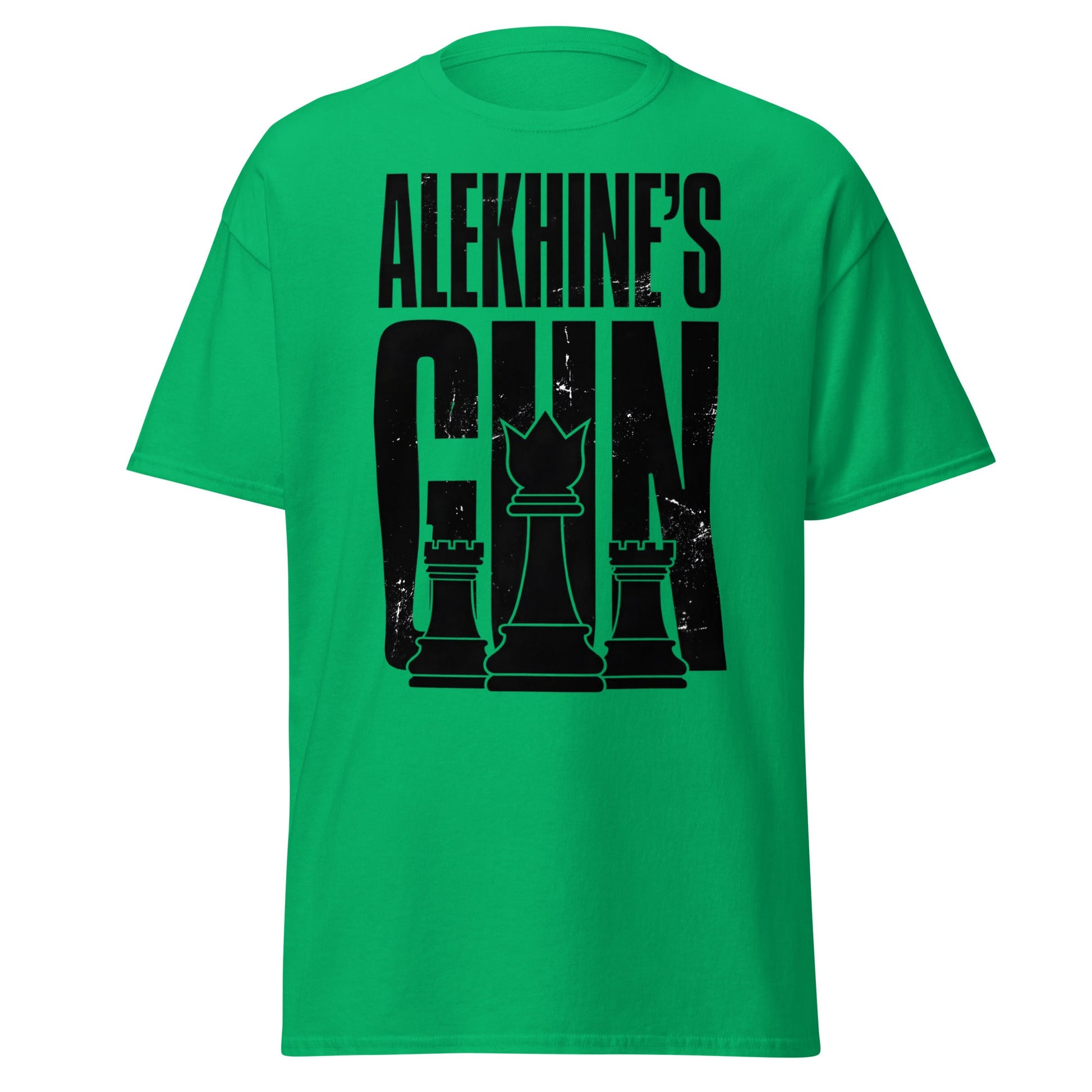 Alekhine's Gun Chess T-Shirt - Grandmaster Strategy Tee - Irish Green - T-Shirts Online