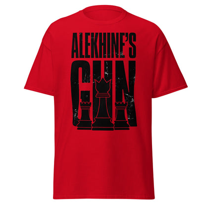 Alekhine's Gun Chess T-Shirt - Grandmaster Strategy Tee - Red - T-Shirts Online