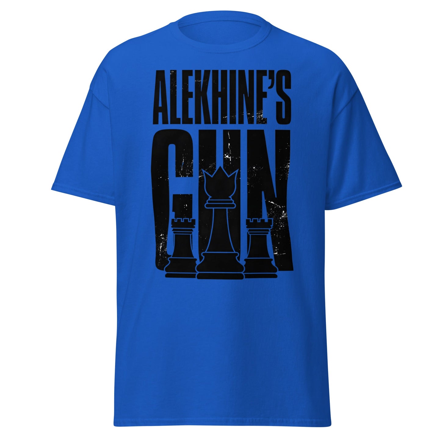 Alekhine's Gun Chess T-Shirt - Grandmaster Strategy Tee - Royal - T-Shirts Online