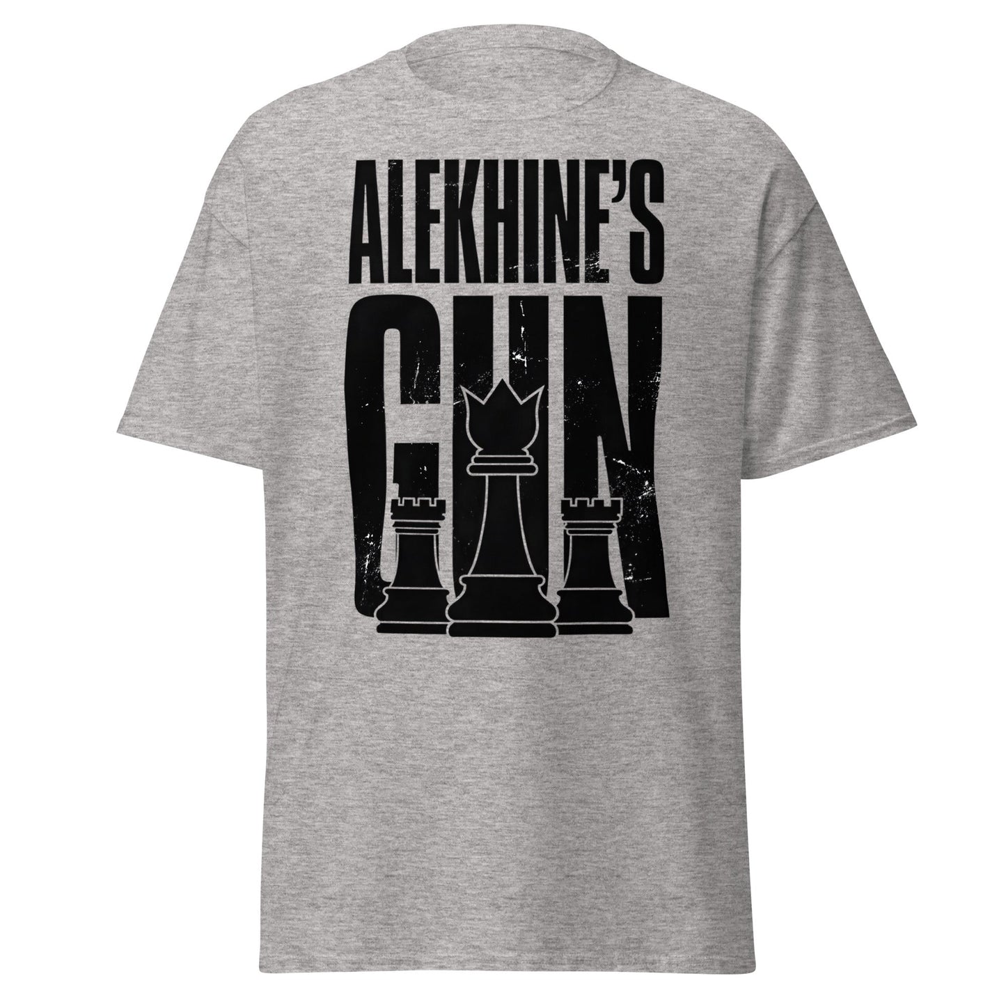 Alekhine's Gun Chess T-Shirt - Grandmaster Strategy Tee - Sport Grey - T-Shirts Online