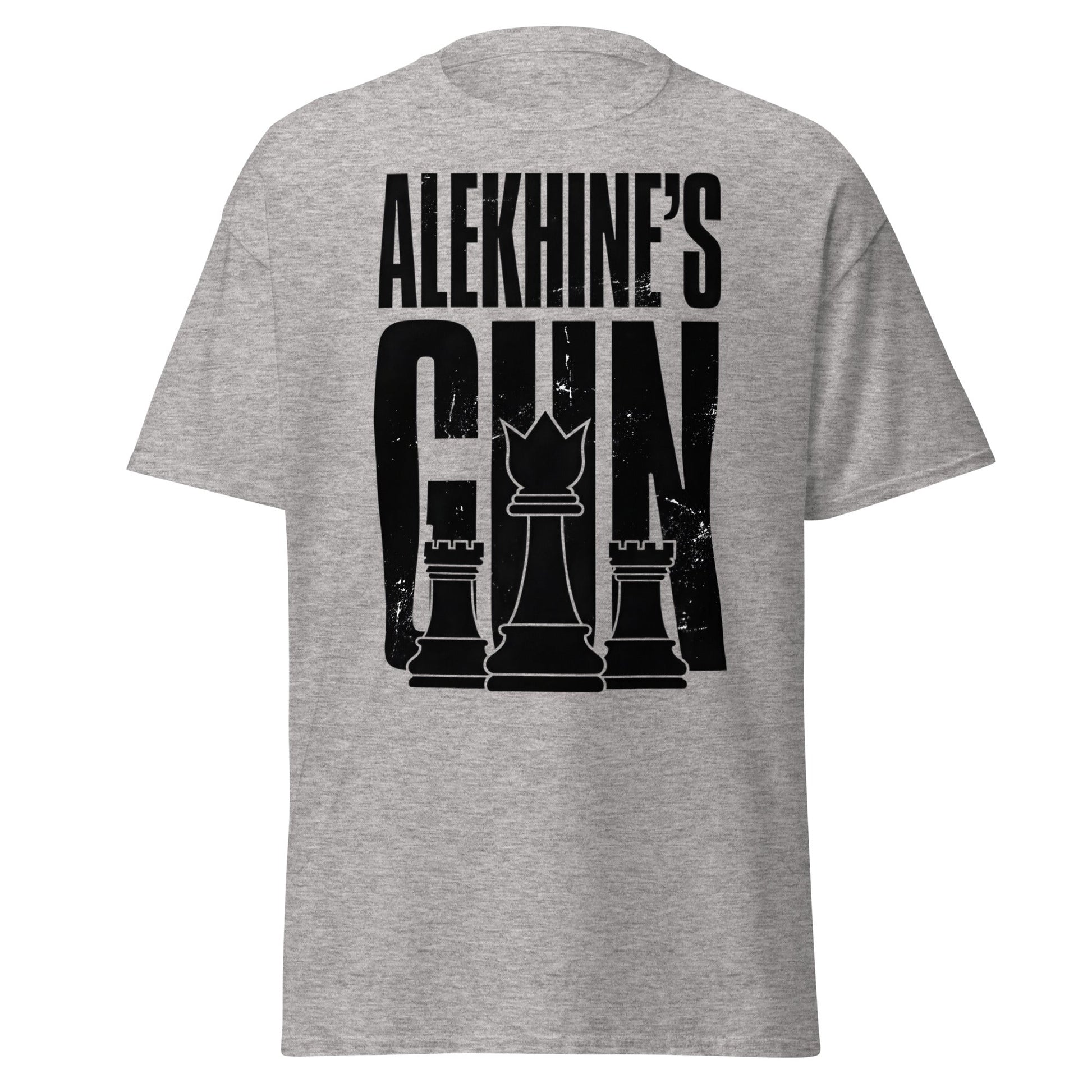 Alekhine's Gun Chess T-Shirt - Grandmaster Strategy Tee - Sport Grey - T-Shirts Online