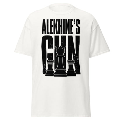 Alekhine's Gun Chess T-Shirt - Grandmaster Strategy Tee - White - T-Shirts Online