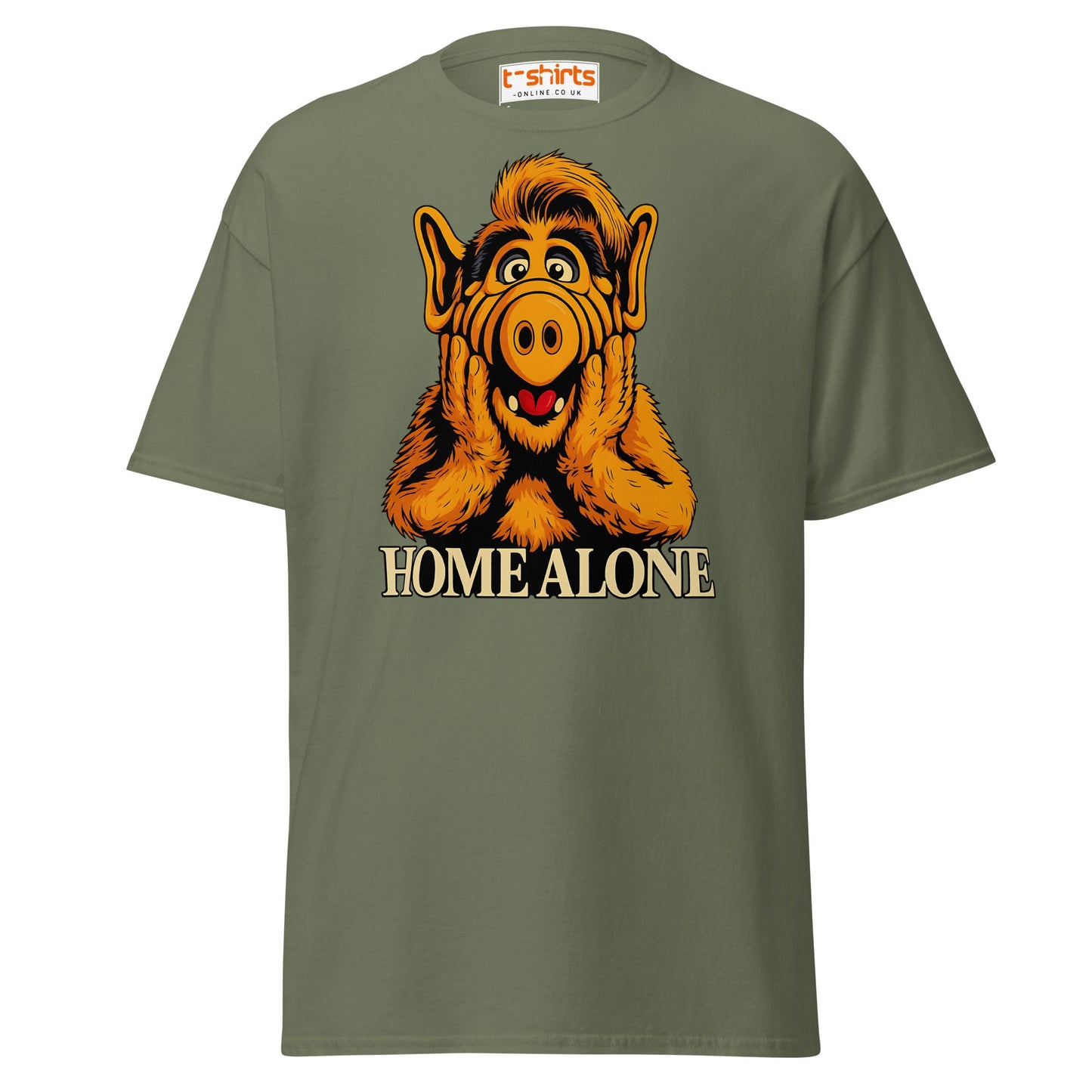 ALF Home Alone Parody T-Shirt – Funny Mashup Tee - Military Green - T-Shirts Online