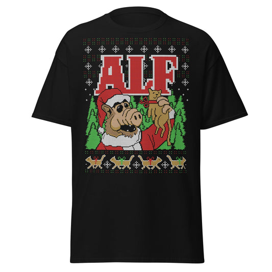 ALF Ugly Christmas T-Shirt - Black - T-Shirts Online