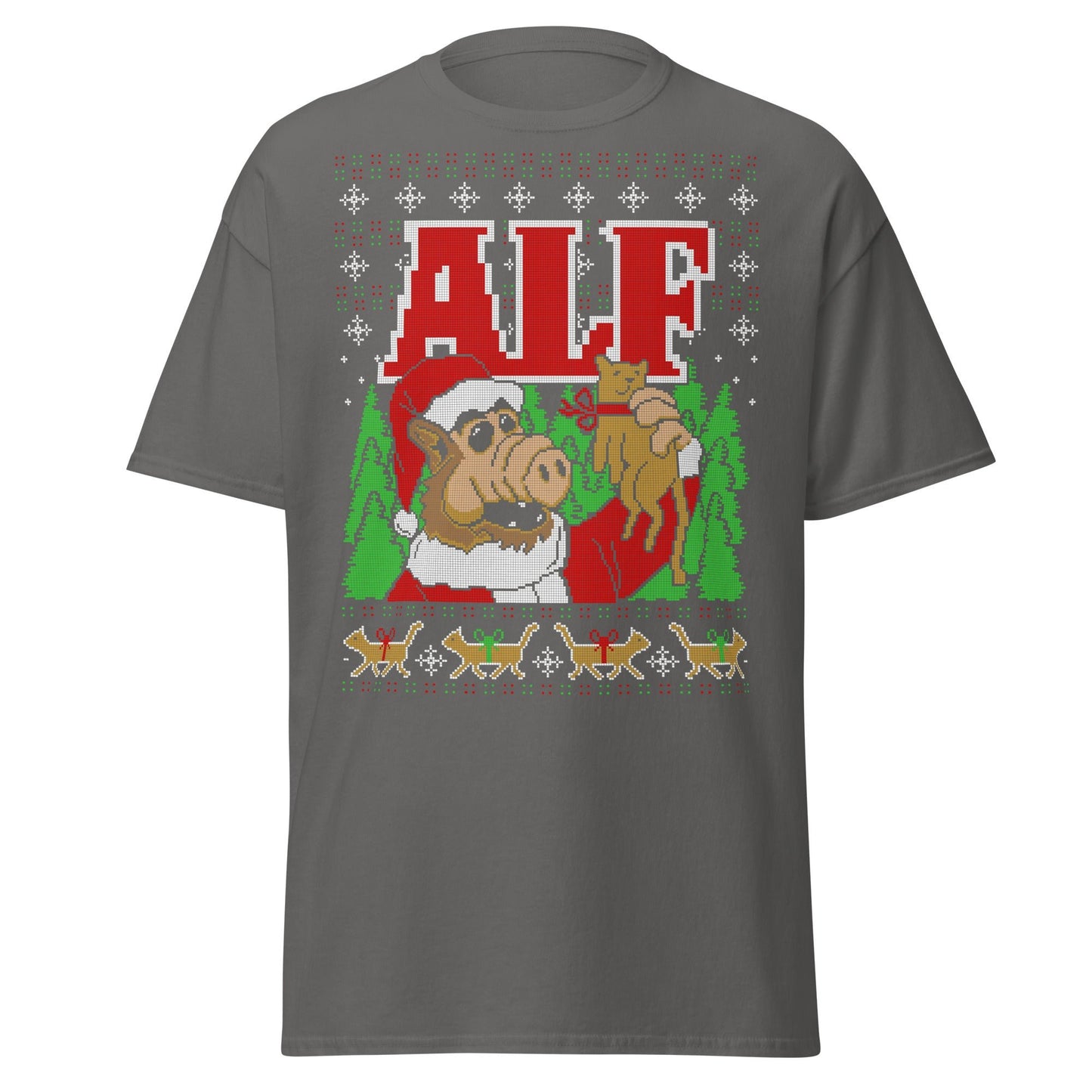 ALF Ugly Christmas T-Shirt - Charcoal - T-Shirts Online