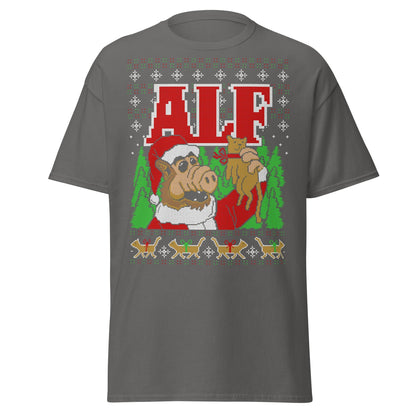 ALF Ugly Christmas T-Shirt - Charcoal - T-Shirts Online