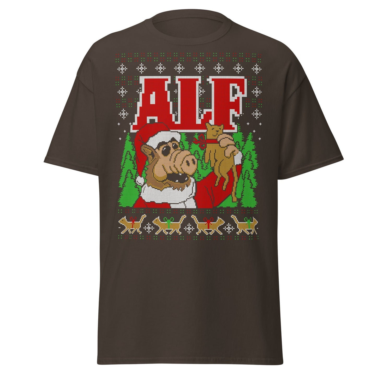 ALF Ugly Christmas T-Shirt - Dark Chocolate - T-Shirts Online